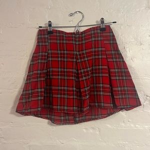 Purrr Melrose Red Plaid Pleated Skirt